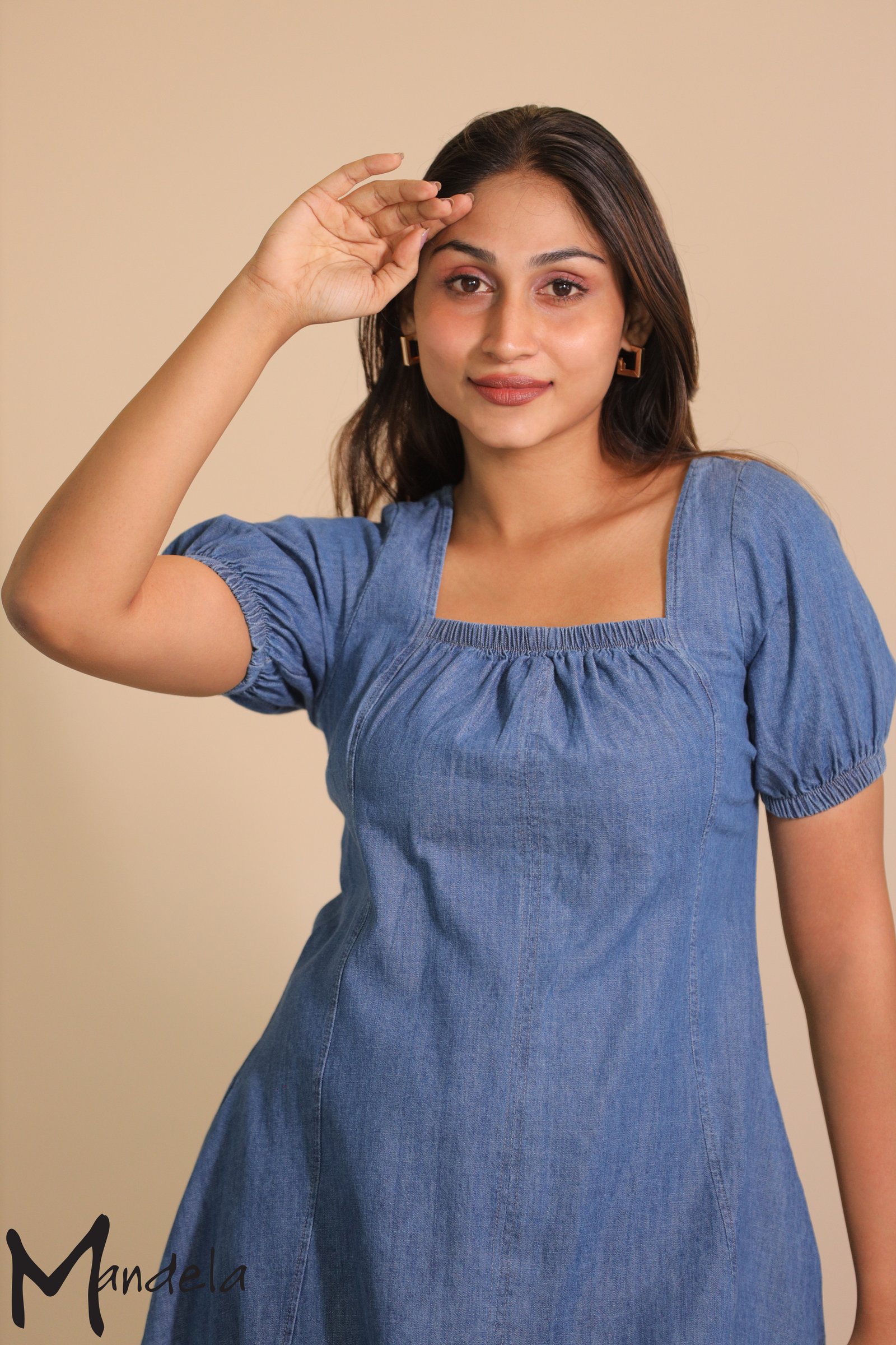 Casual Denim Midi Dress